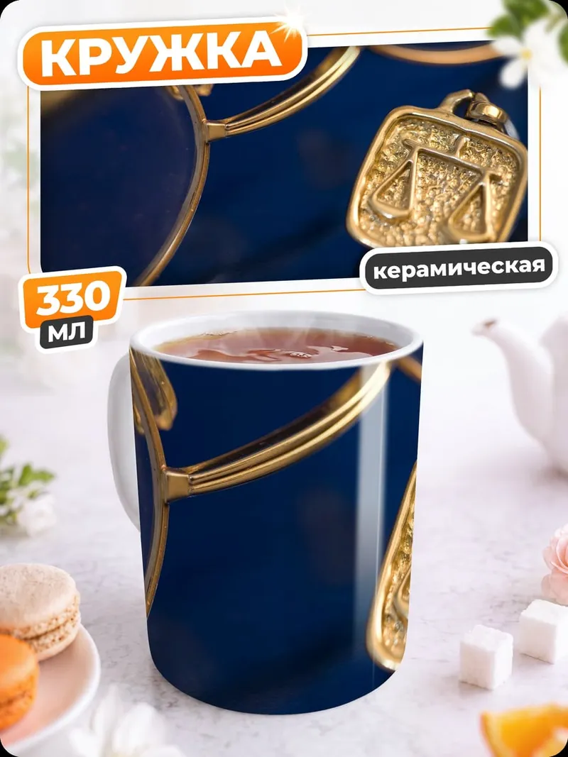 Кружка керамическая Весы и очки
