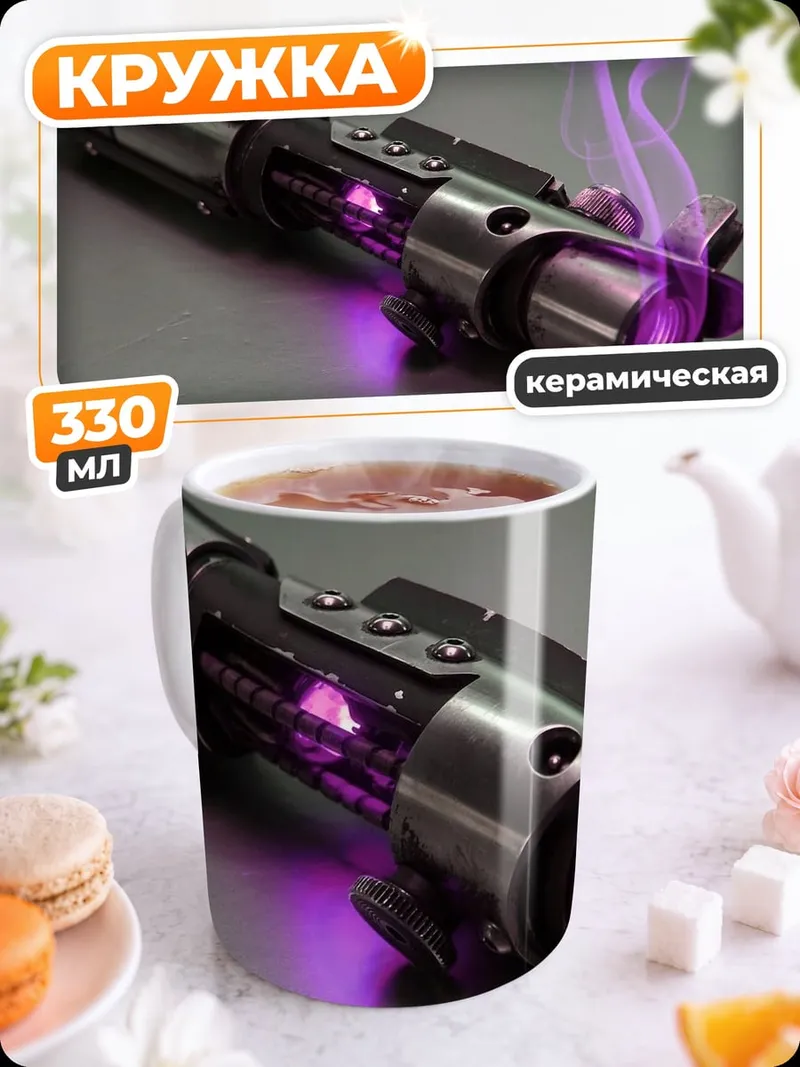 Кружка керамическая Фиолетовый световой меч