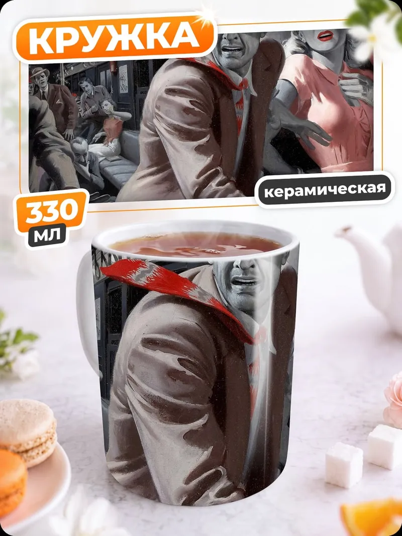 Кружка керамическая зомби в метро