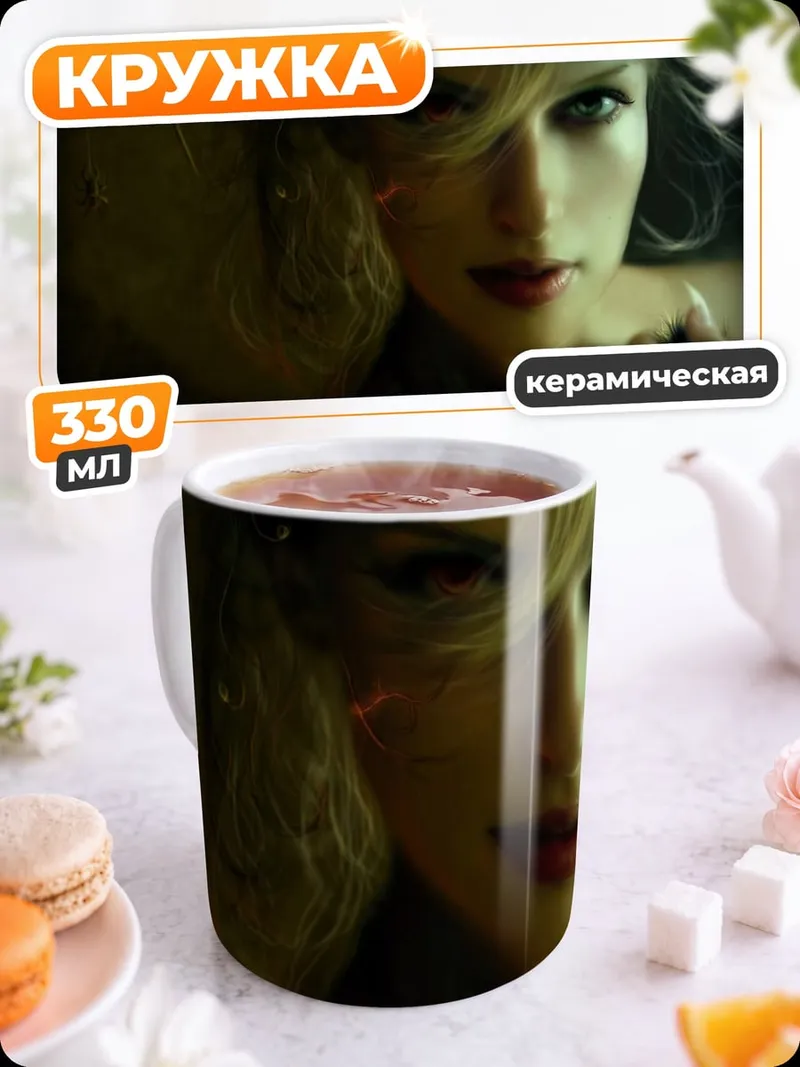 Кружка керамическая портрет девушки