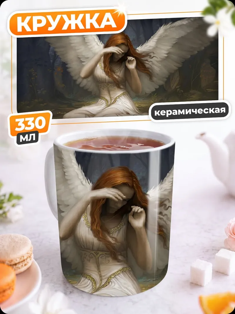 Кружка керамическая ангел с крыльями