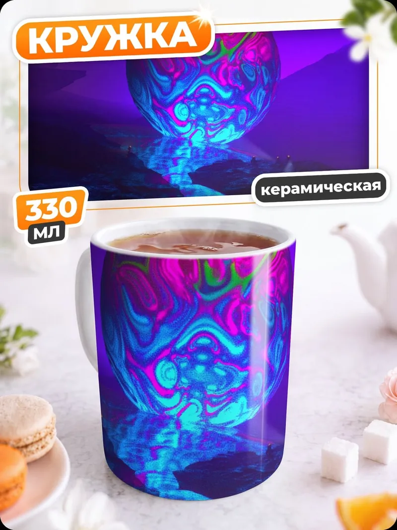 Кружка керамическая Светящийся шар в пещере