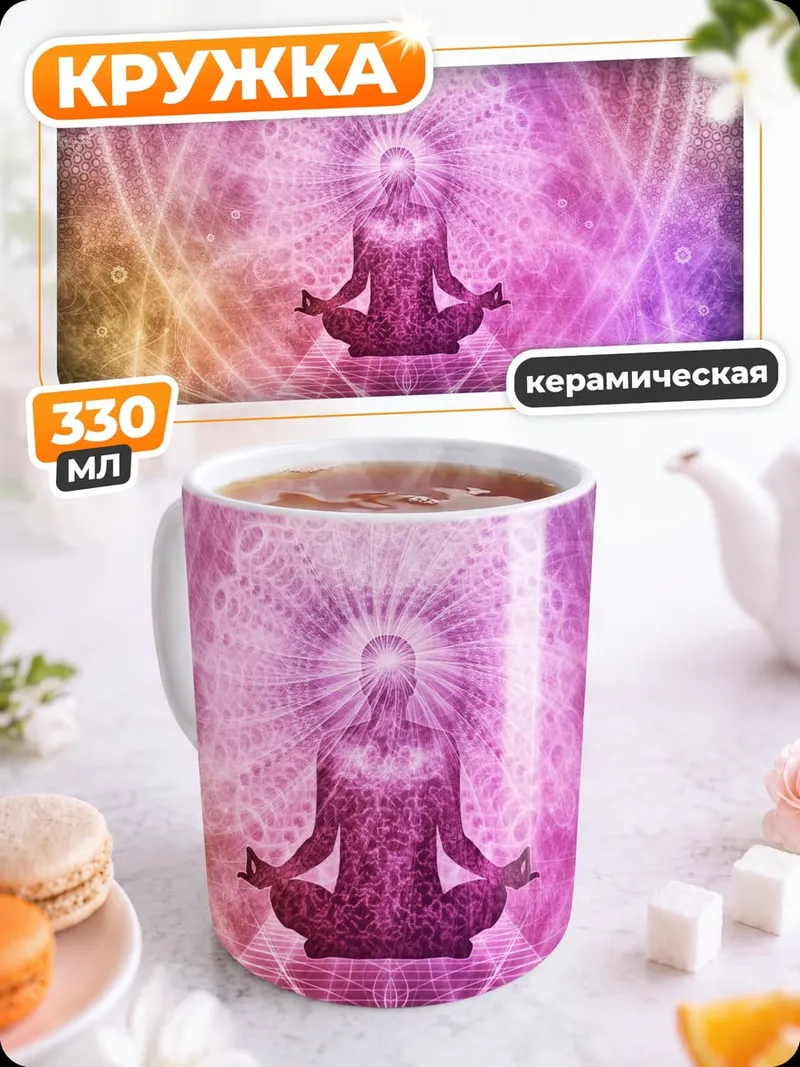 Кружка керамическая Медитация в мандале
