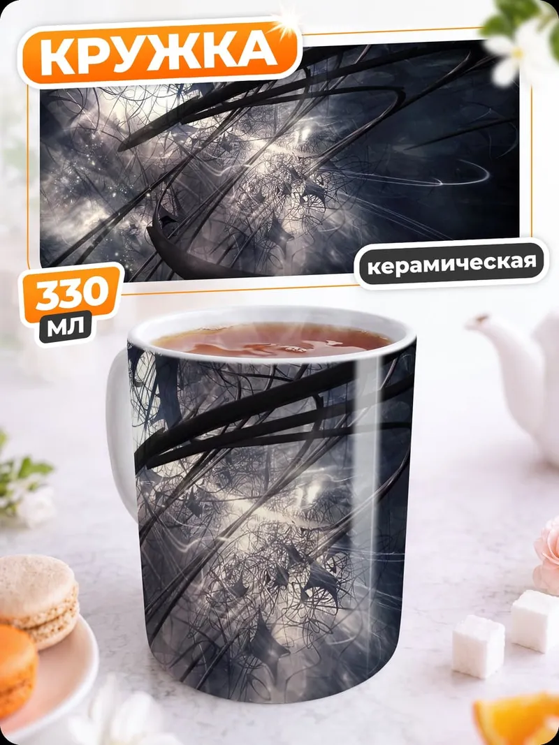 Кружка керамическая Темная абстракция