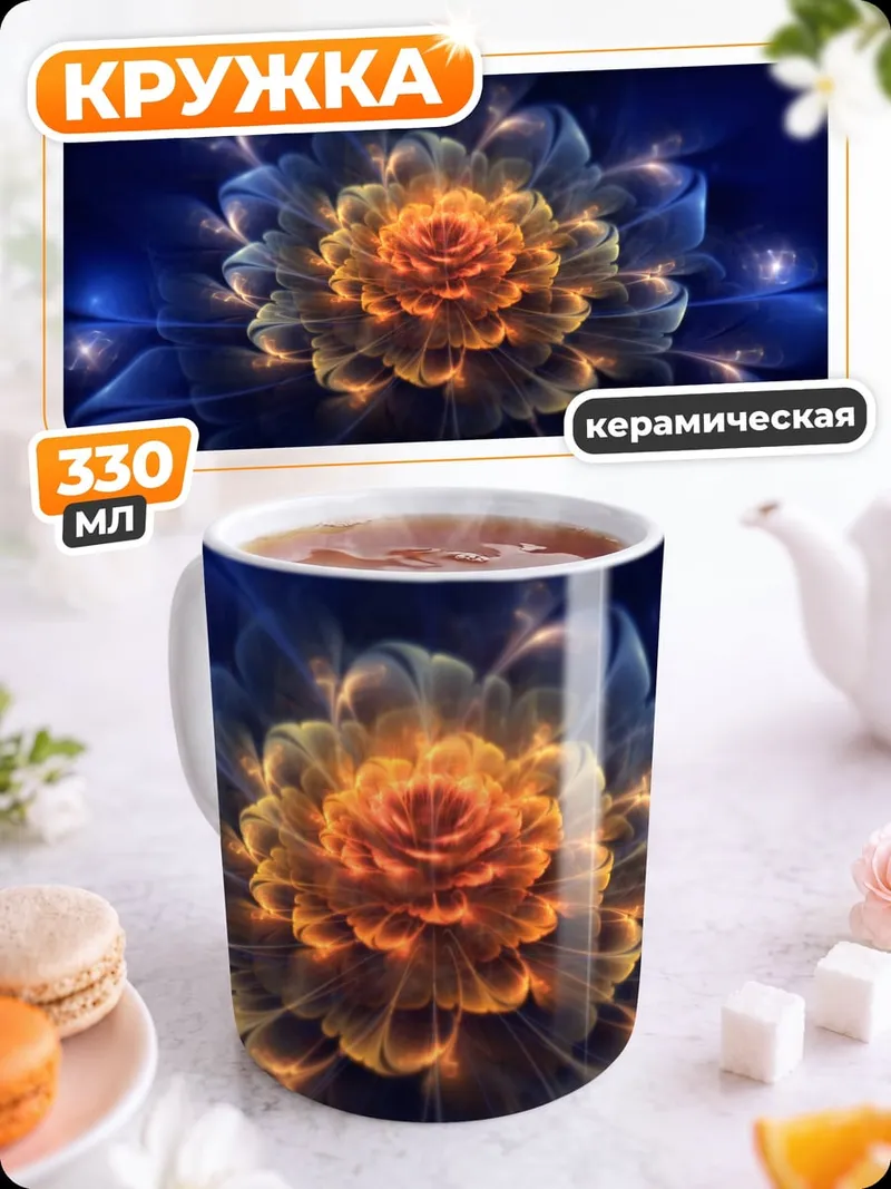 Кружка керамическая Цветочная мандала