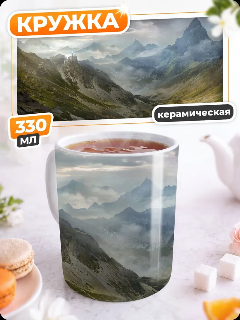 Кружка керамическая горная долина