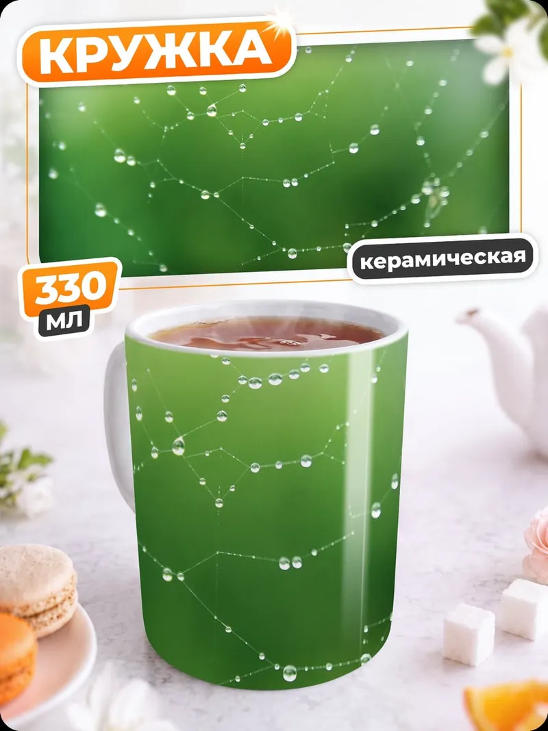 Кружка керамическая Паутина с росой