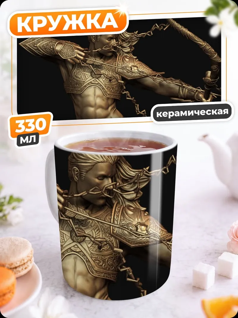 Кружка керамическая Золотой лучник