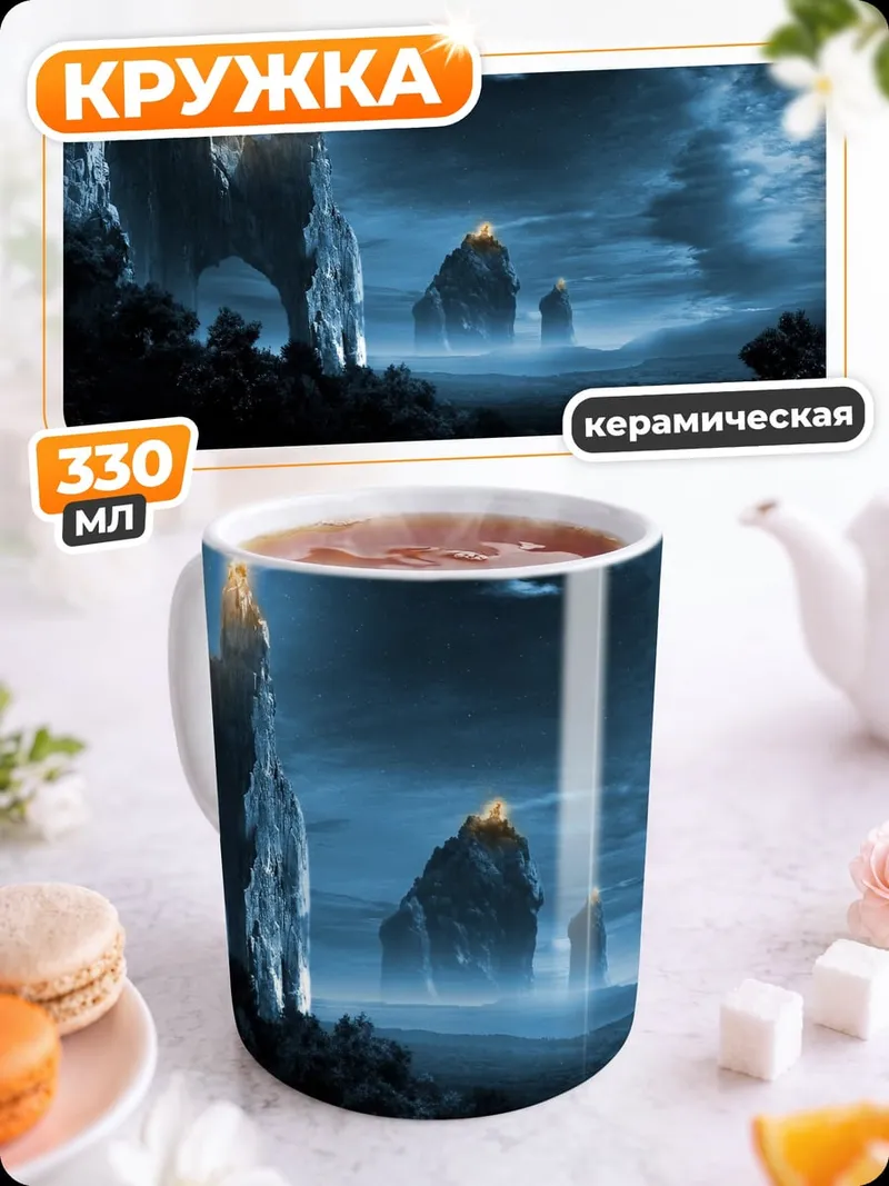 Кружка керамическая Мистический горный пейзаж