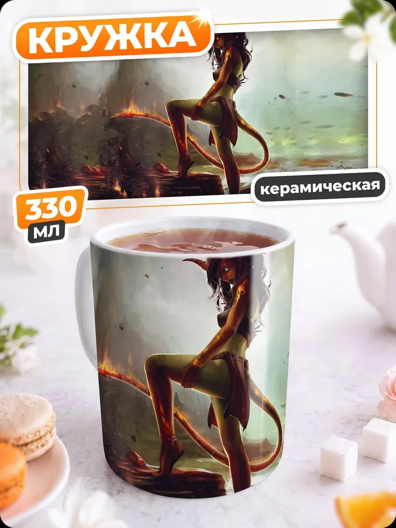 Кружка керамическая Демоница на руинах