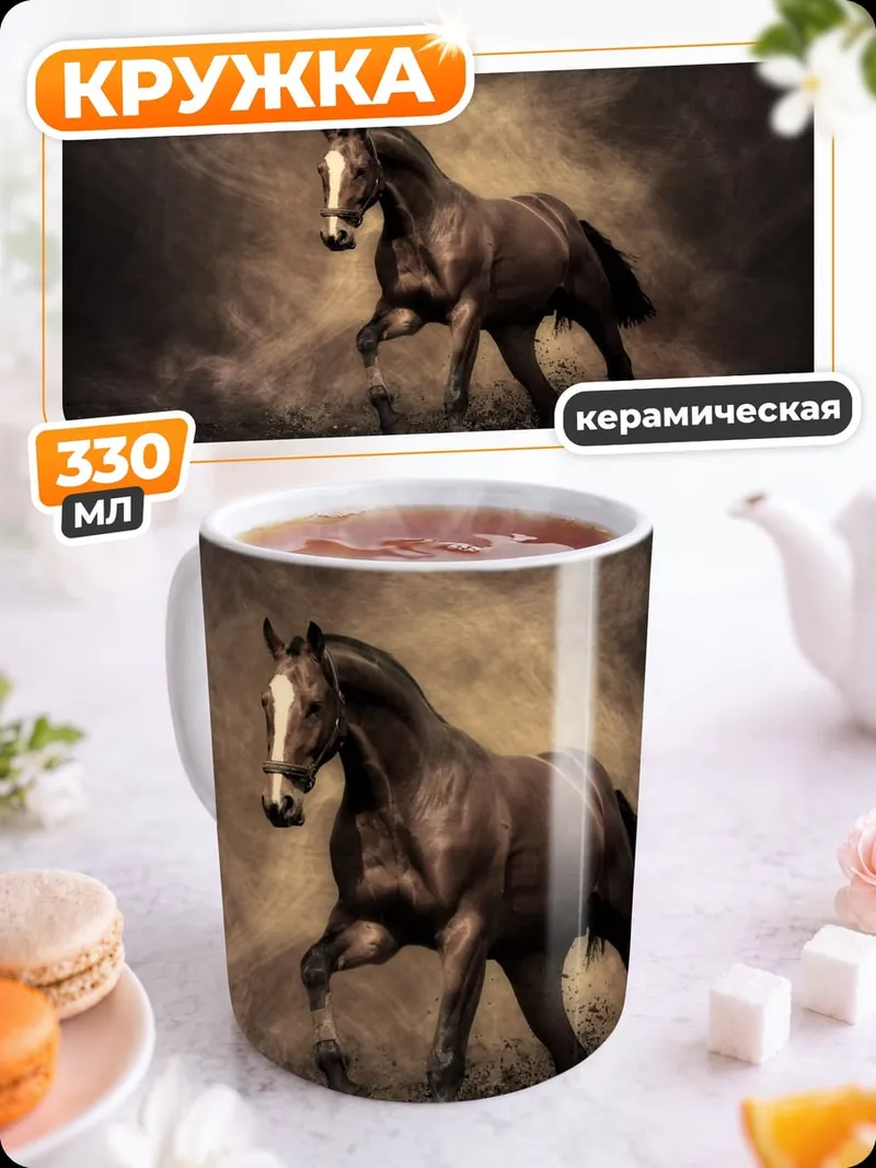 Кружка керамическая Скачущая лошадь