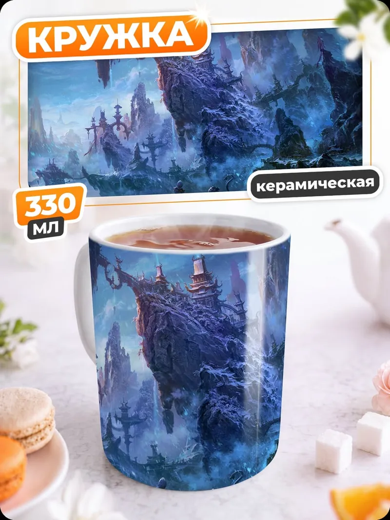 Кружка керамическая Фэнтези замок в небе
