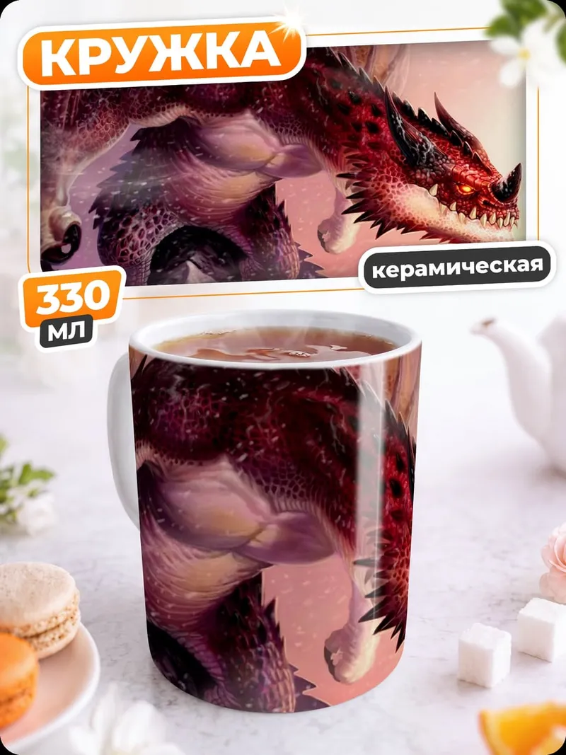 Кружка керамическая Красный дракон