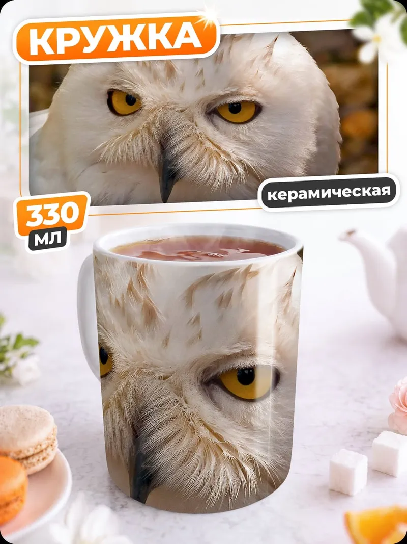Кружка керамическая Белая полярная сова