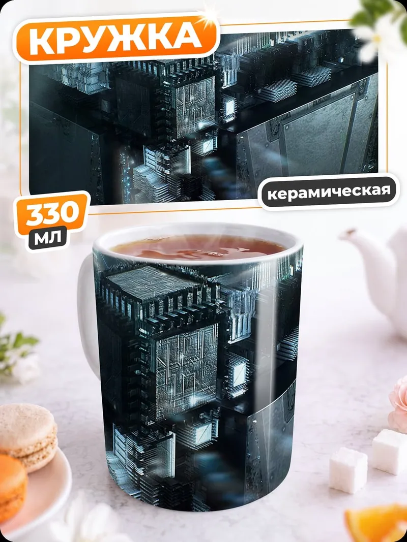 Кружка керамическая Футуристический город