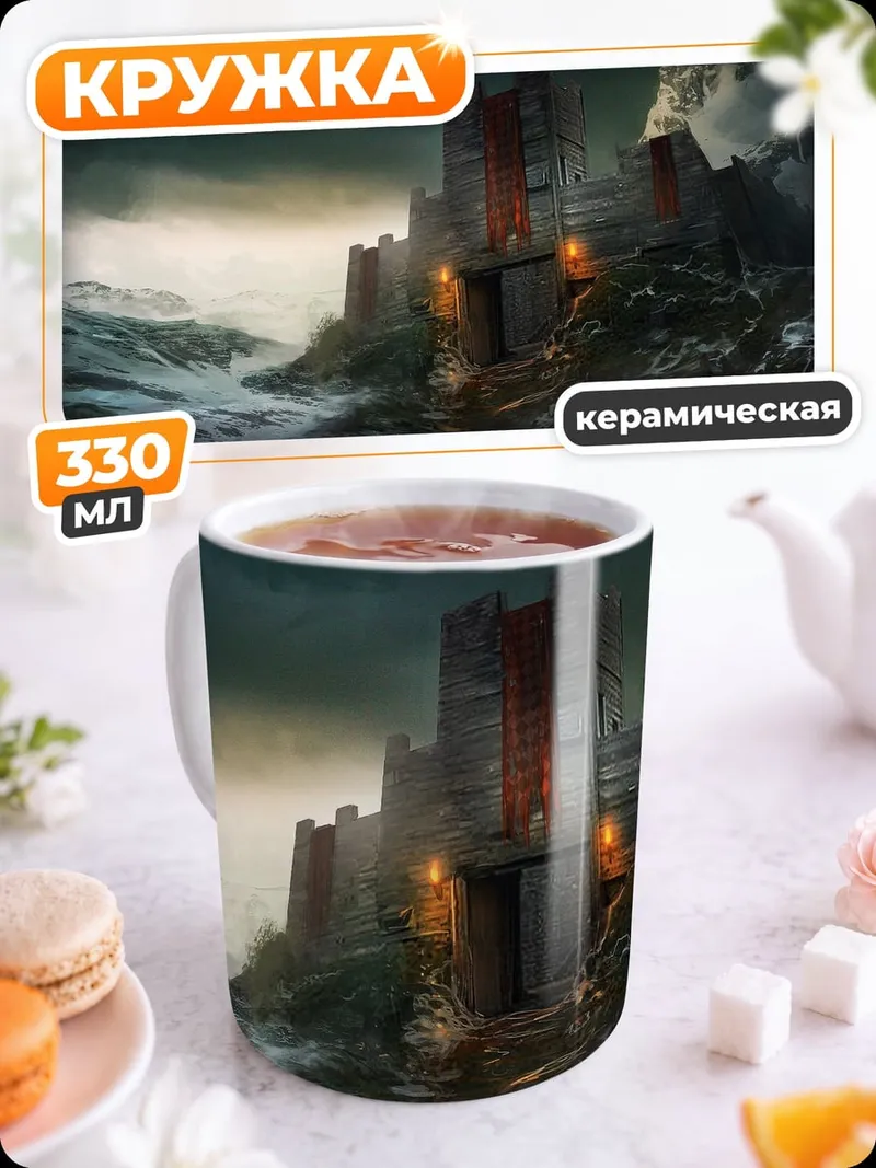 Кружка керамическая Замок на скале