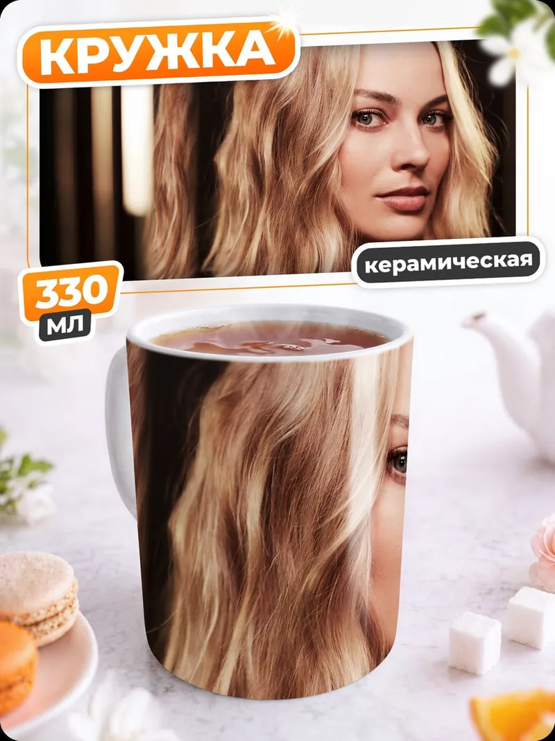 Кружка керамическая Марго Робби портрет