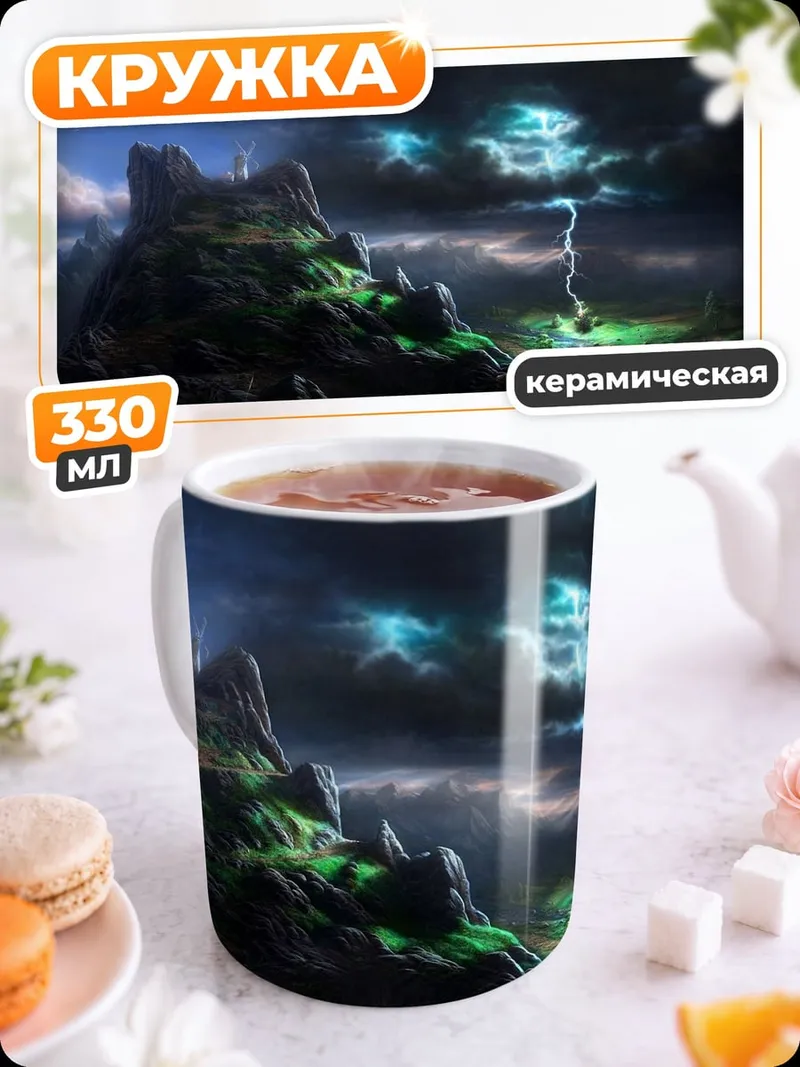 Кружка керамическая Грозовой замок
