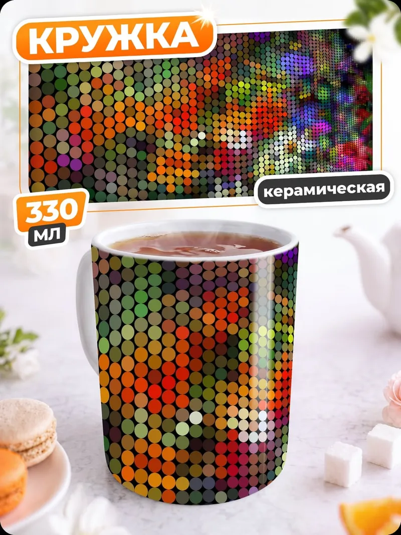Кружка керамическая Точечный узор арт