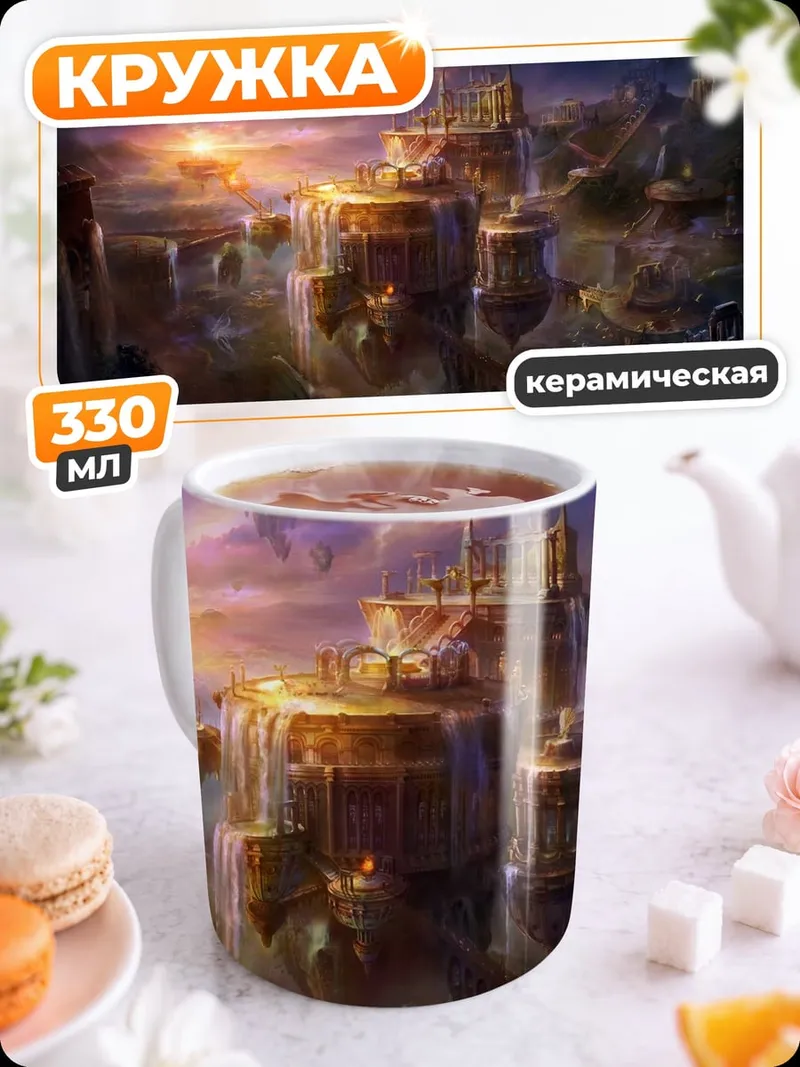 Кружка керамическая Небесный замок