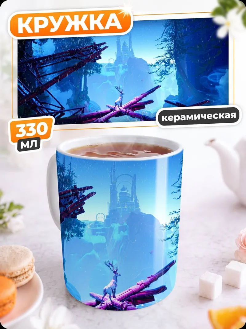 Кружка керамическая Фантастический синий лес