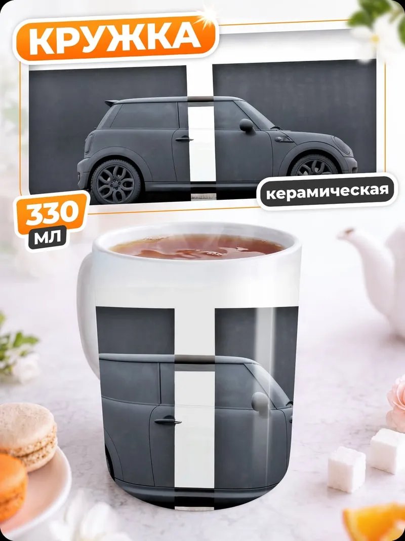 Кружка керамическая разделенный автомобиль