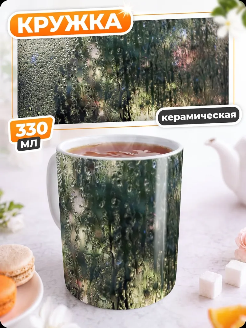 Кружка керамическая Дерево в каплях