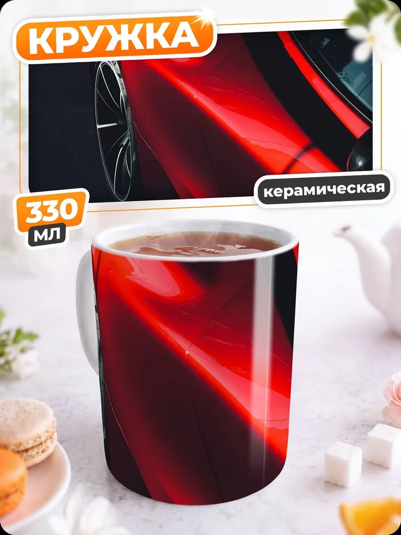 Кружка керамическая Красный спорткар