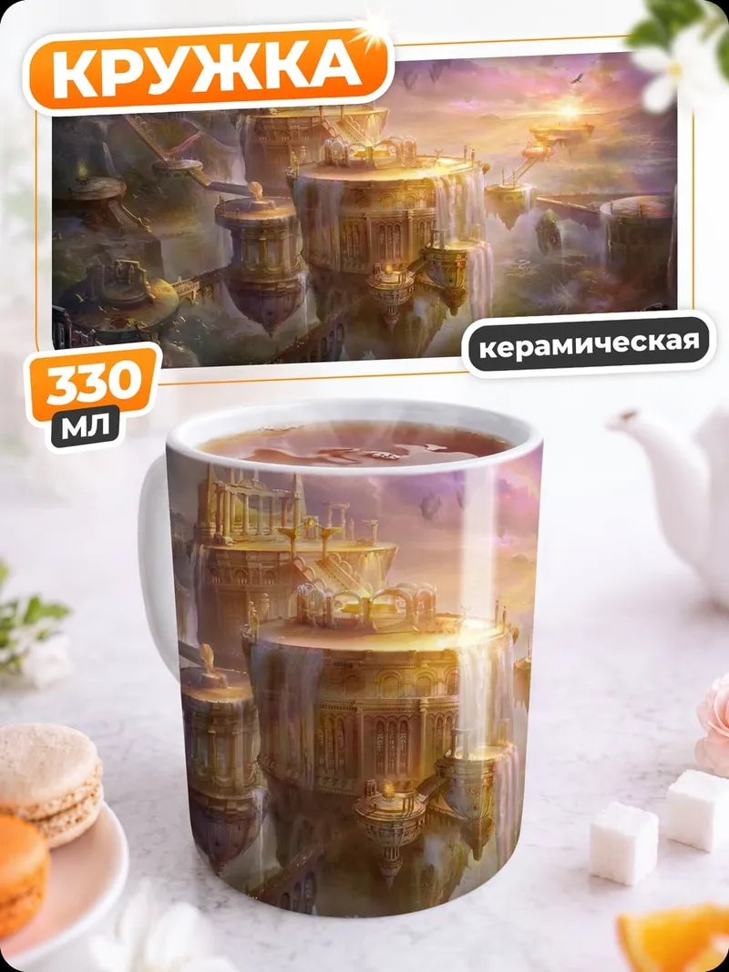 Кружка керамическая Небесный город