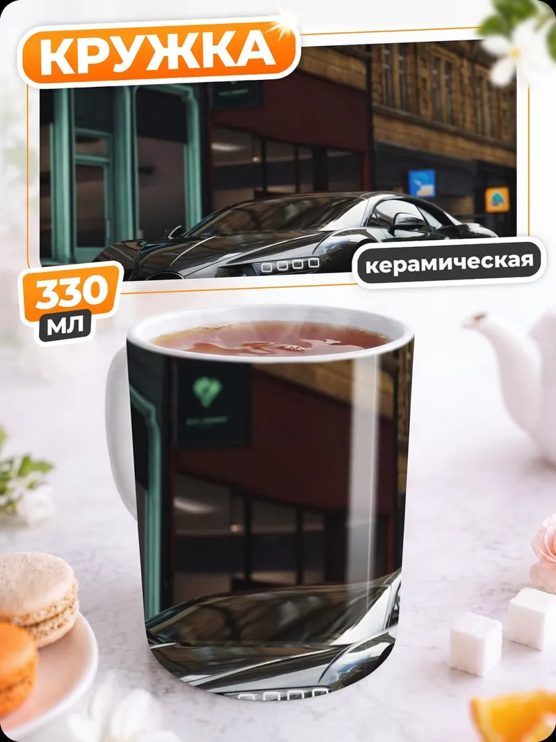 Кружка керамическая Черный Суперкар