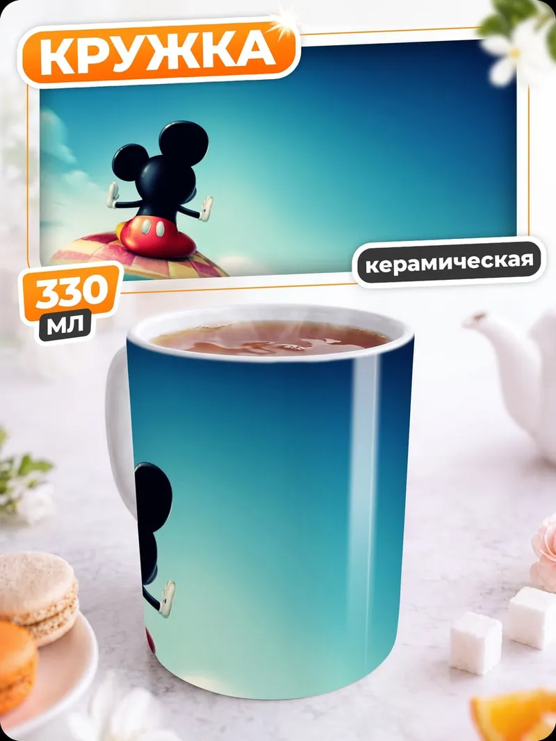 Кружка керамическая Микки Маус Полет
