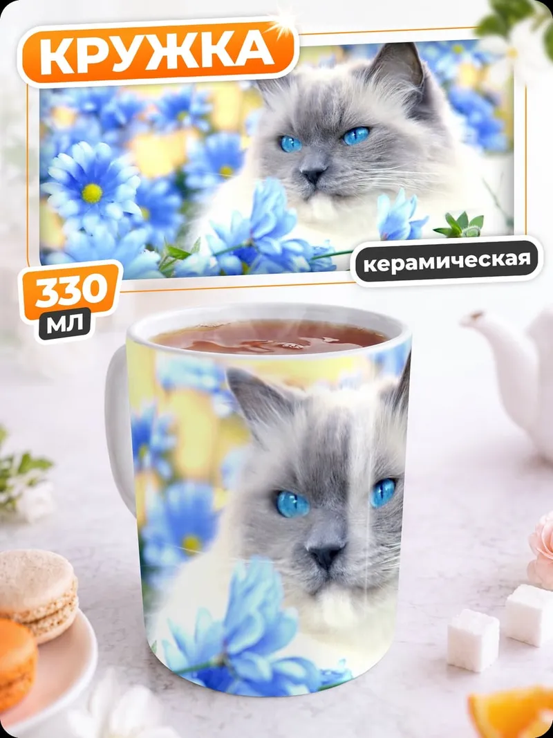 Кружка керамическая Кот Голубые Глаза