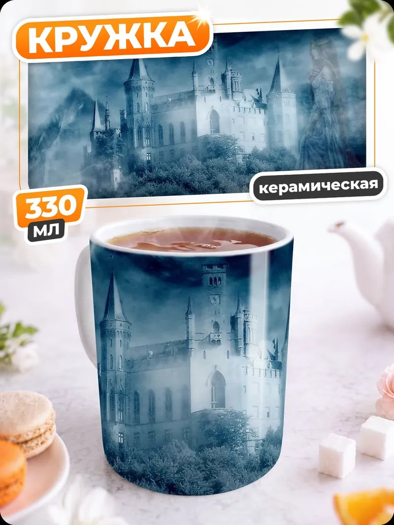 Кружка керамическая Туманный замок