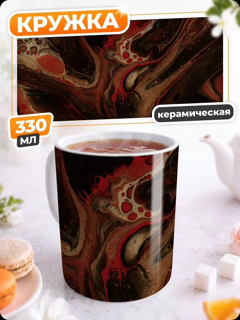 Кружка керамическая абстрактный узор