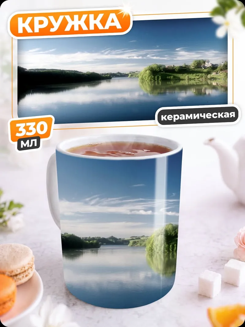 Кружка керамическая Река под небом