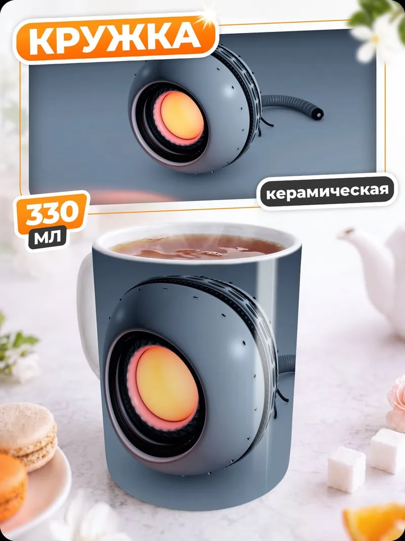 Кружка керамическая футуристический фонарь