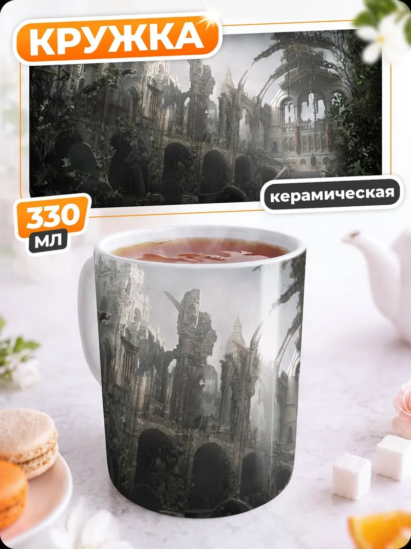 Кружка керамическая Заброшенный замок