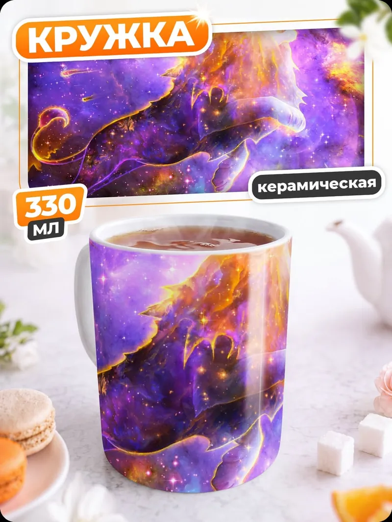 Кружка керамическая Космический лев