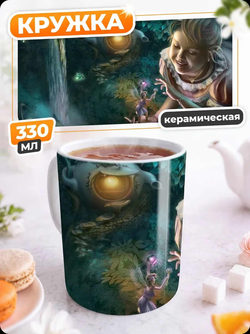 Кружка керамическая Девочка в сказочном лесу