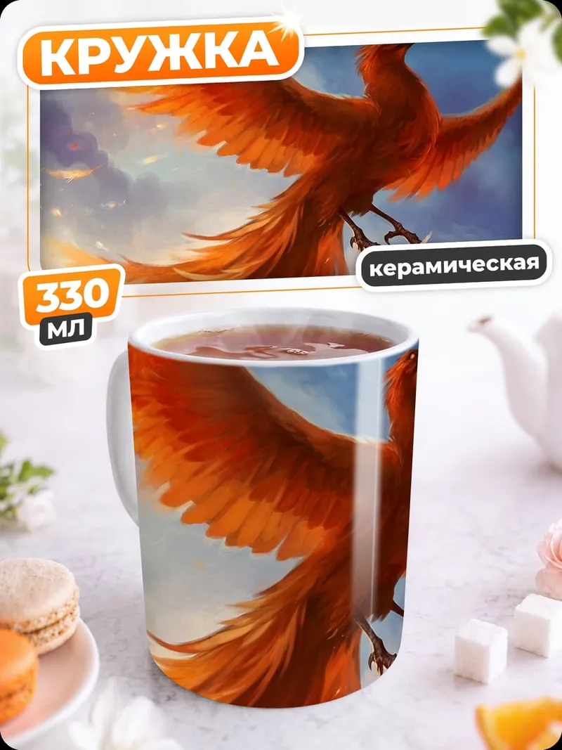 Кружка керамическая Огненный феникс