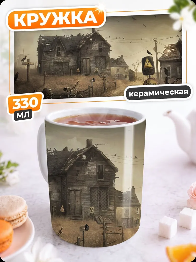 Кружка керамическая Заброшенная деревня