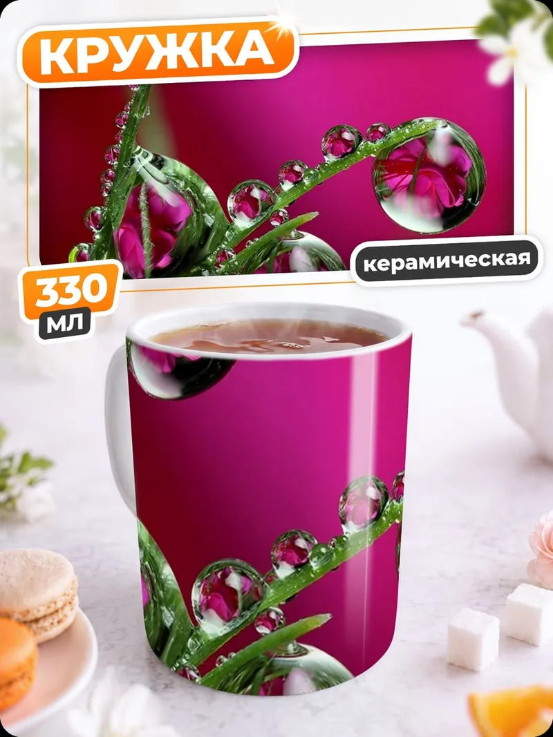 Кружка керамическая Капли росы