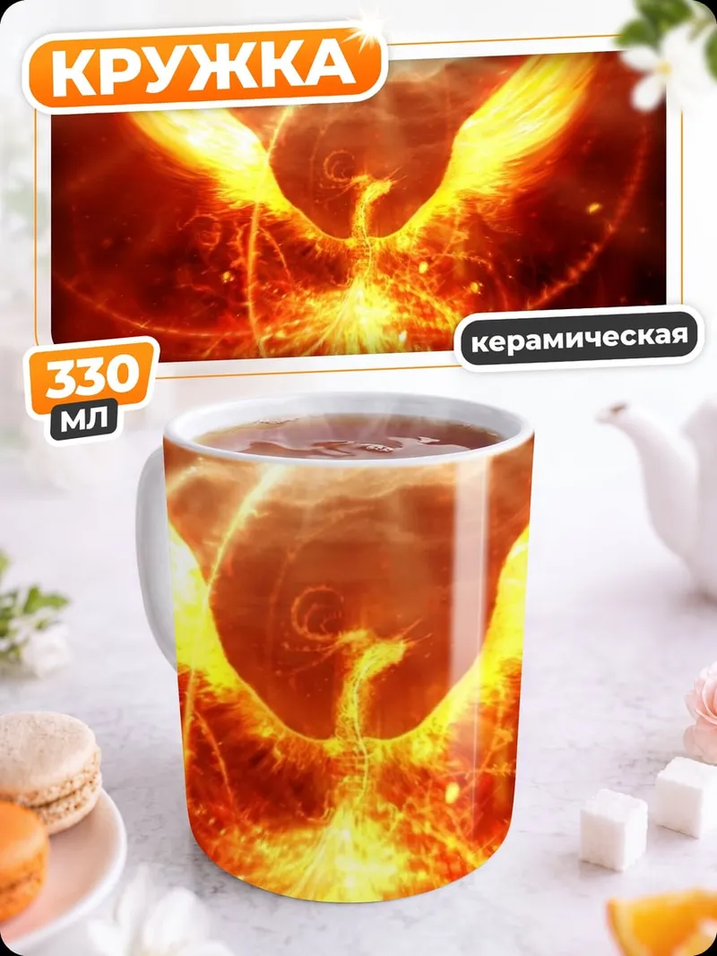 Кружка керамическая Огненный феникс