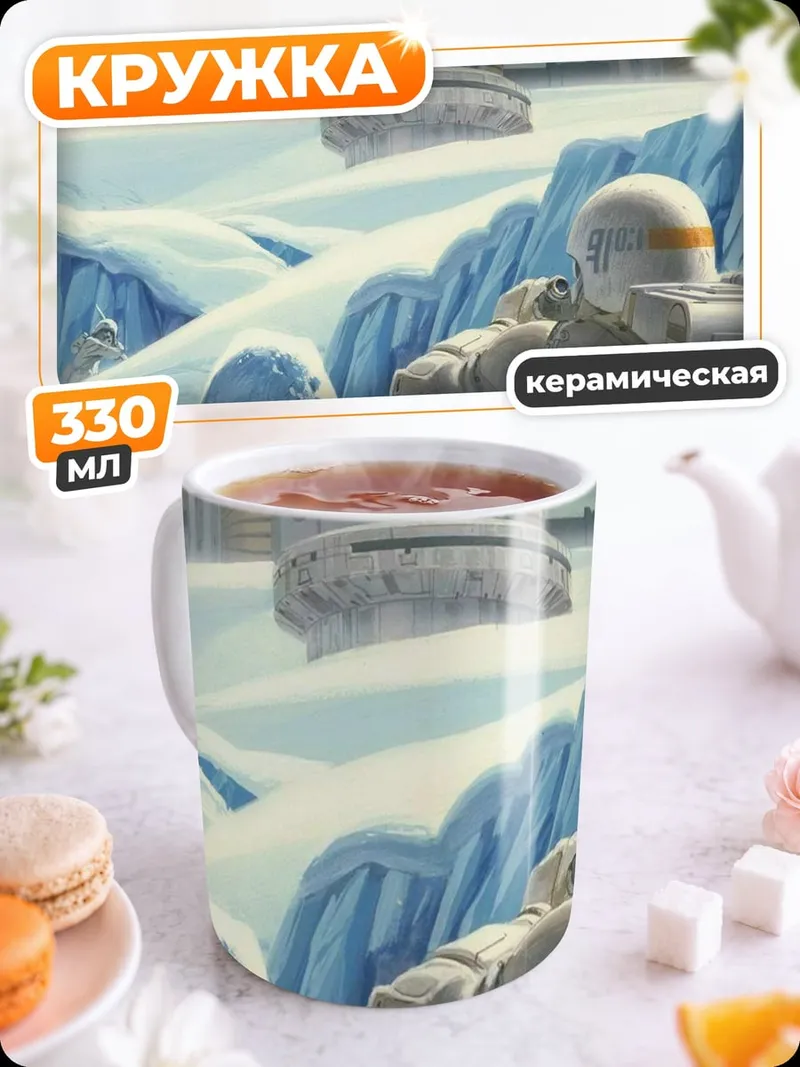 Кружка керамическая Космический десантник на снегу