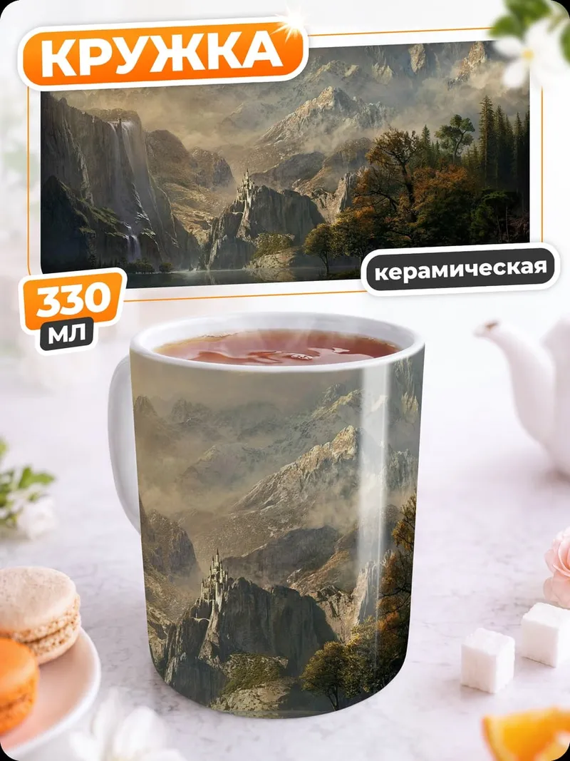 Кружка керамическая горный пейзаж