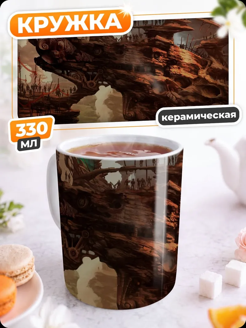 Кружка керамическая фантастический пейзаж