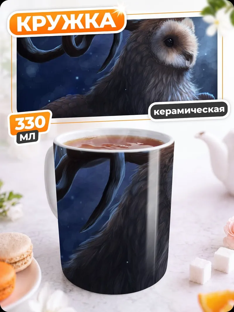 Кружка керамическая Мифическое существо сова