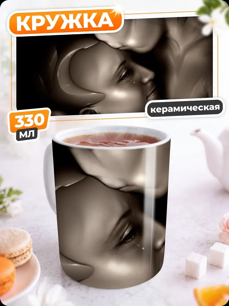 Кружка керамическая Нежное объятие влюбленных