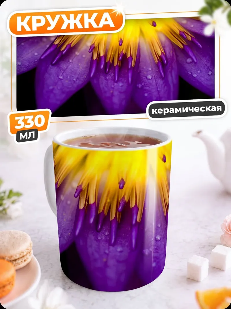 Кружка керамическая Фиолетовый лотос