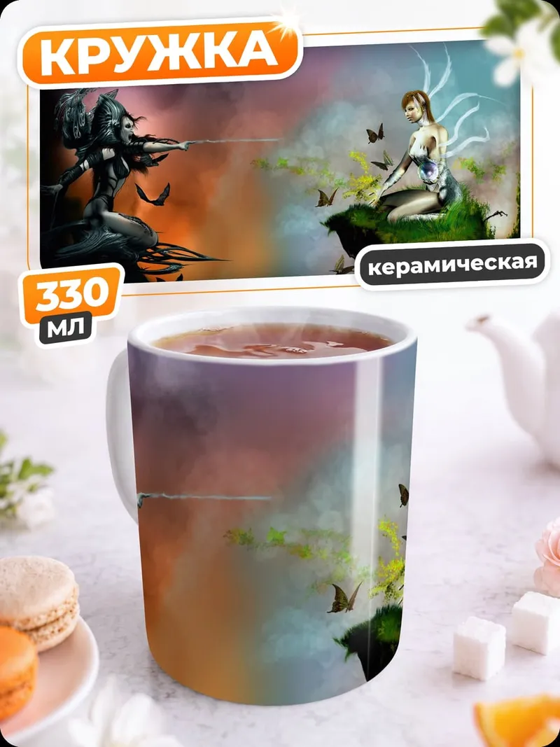Кружка керамическая добро и зло